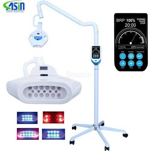 65w Portable dental teeth whitening LED machine 3 colors / moveable bleaching unit lamp floor standing with wheels