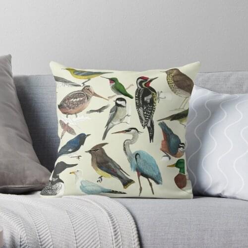 Bird Fanatic Throw Pillow Cushion Cover Polyester throw pillows case on sofa home living room car seat decor 45x45cm