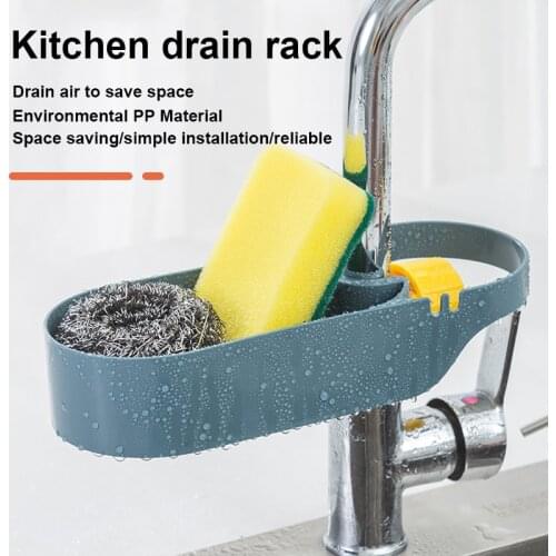 Adjustable Sink Shelf Kitchen Sinks Organizer Soap Sponge Holder Sink Drain Rack Storage Basket Kitchen Gadgets Accessories