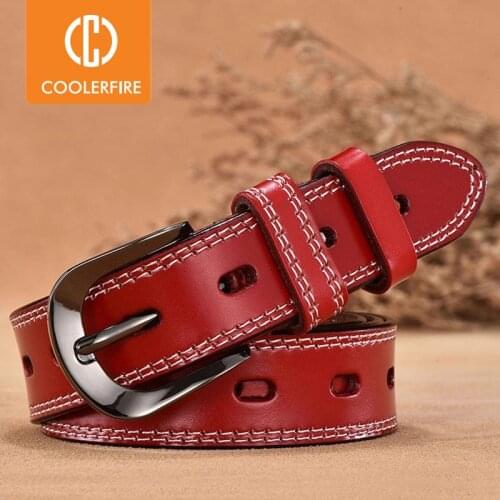 Women Genuine Leather Belt For Female Strap Casual All-match Ladies Adjustable Belts Designer High Quality Brand