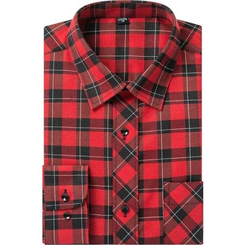 Quality Men Flannel Plaid Shirt Cotton Spring Autumn Casual Long Sleeve Shirt Men Soft Cherecked Loose Shirt Brand Clothes