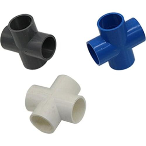 Garden Irrigation 20mm Cross PVC Connector 4-Way Equal Port Pipe Adapter Water Tank Aquarium Connection Coupling DIY shelf joint