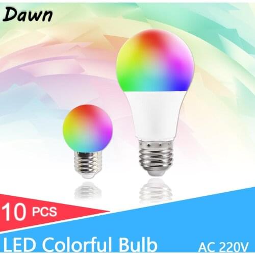 Led Bulb E27 3W G45 7W A60 RGB LED Lamp Colorful Led Lamp Light SMD 2835 AC 220V 240V Flashlight Globe Bulbs Home Decor indoor