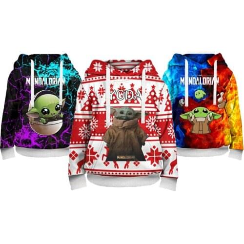 Disney Baby Yoda Hoodies Sweatshirt Funny Cartoon Hoodies for Boys Cute Long Sleeve Sweatshirt Cool Sreet Hoodies for Teen Girls