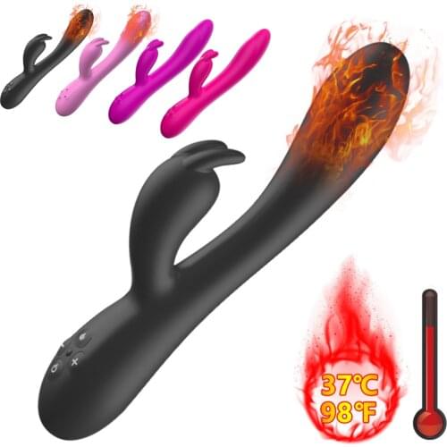Heating Rabbit Vibrator G Spot Vagina Clitoris Stimulator Dual Motor Masturbator 16 Frequency Dildo Vibrator Sex Toys for Woman
