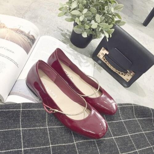 Women Flat Shoes Patent Leather Simple Solid Color Fashion Comfortable Flat Shoes Casual Womens Shoes Zapatos De Mujer W33-72