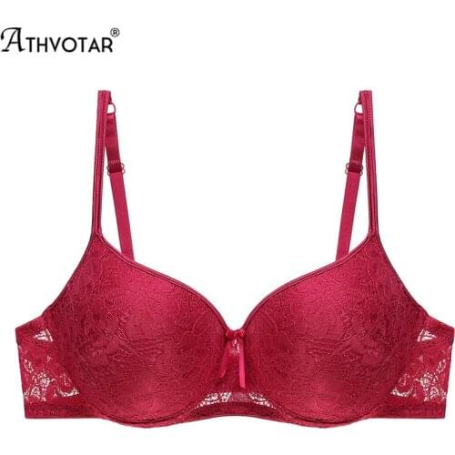 ATHVOTAR Plus Size Push Up Sexy Bra Big Cup Lace Deep V Bras Underwire Bralette Womens Underwear