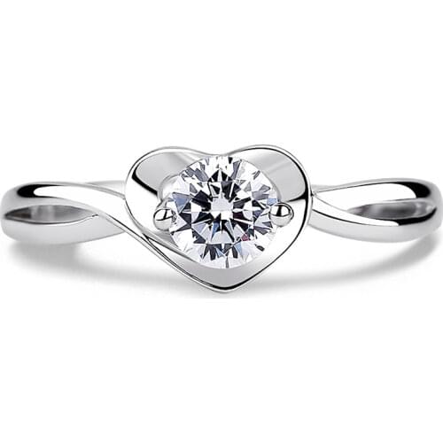 Original Design Heart Rings Sterling Silver 925 Womens Luxury Lovely Diamond Fine Jewelry Engagement Wedding Happy Party Gift