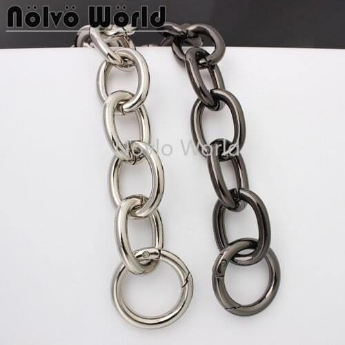 1-5 pieces 45-60-100-120cm 37*28mm big size aluminum chains with 1'' spring ring for women crossbody bag handles