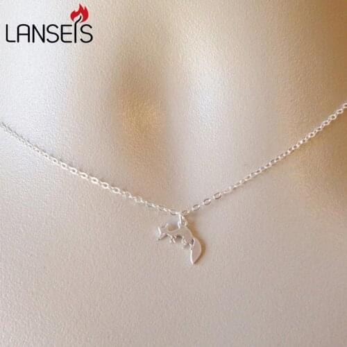 10pcs Fox Necklace Super Tiny Fox Necklace, Animal Jewelry, Mothers Day Gift