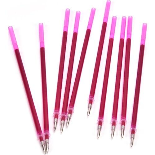 10Pcs Heat Erasable Refill Pens Disappearing Fabric High Temperature Marker Pen For Patchwork Fabric PU Leather Mark Sewing Tool