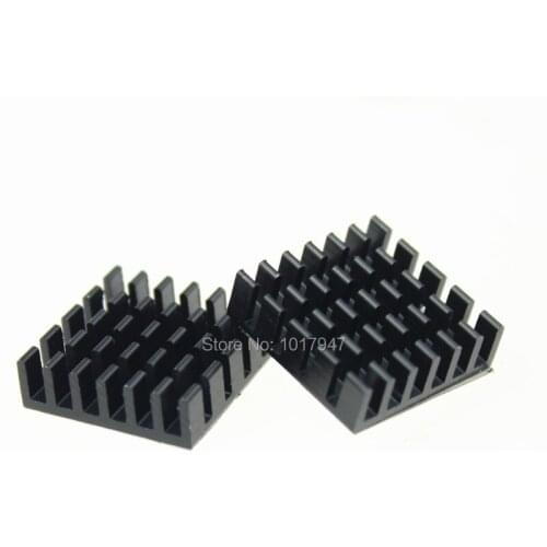 20pcs 20mm 20x20x6mm Aluminum IC LED Cooling Cooler Heat Sink Heatsink Radiator Black with 3M tape