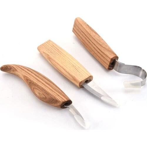 3pcs Peeling Woodcarving Sculptural Carving Curved Tool Wood Carving Knife Chisel Woodworking Cutter Hand Tool Set