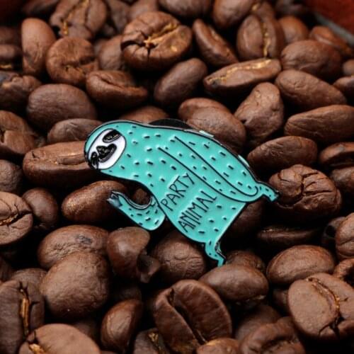 31Style Fun animal sloth series Cartoon Badges Brooches cute nickname Flash Denim Enamel lapel pins Gifts fans friends Jewelry