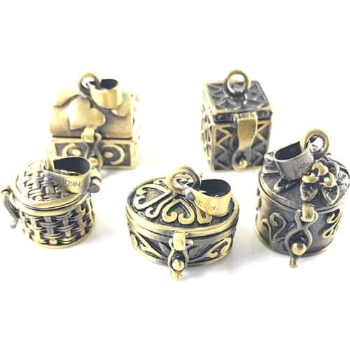 5Pcs/Lot Alloy flowers can open urns pendants pet ashes