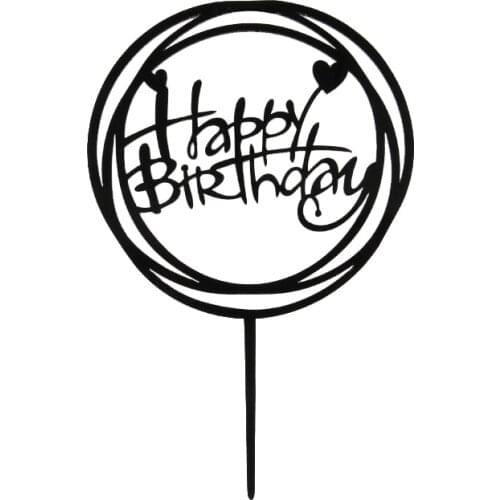 50pcs/lot Acrylic Happy Birthday Cake Topper Acrylic Material Birthday Cake Decoration