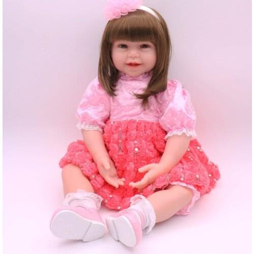 60cm Silicone Reborn Baby Doll Lifelike Newborn Girls bebe Toddler reborn Dolls Child Kids Birthday Gift Present bonecas