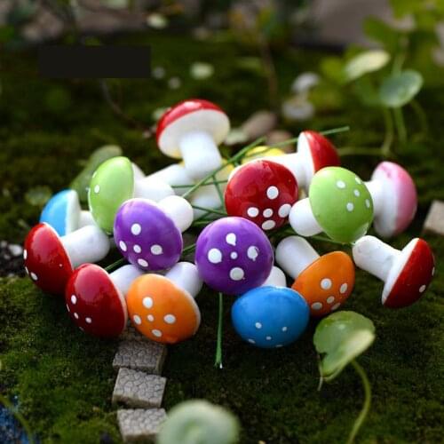 8 Pcs Flower Gardening Moss Micro View Large Size Foam Mushrooms Diy Assembled Small Ornament Toys Miniature Garden Home Decor