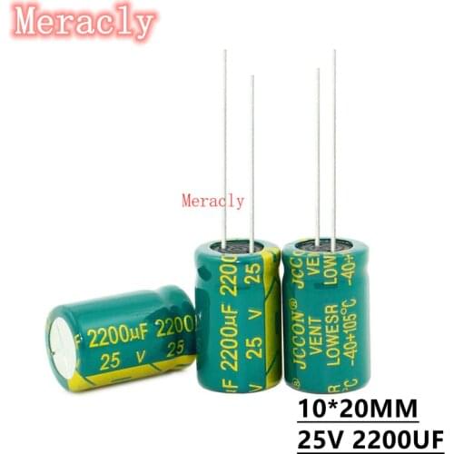 5PCS 25V 2200UF Aluminum electrolytic capacitors Own factory long life High frequency and low resistance best quality 20