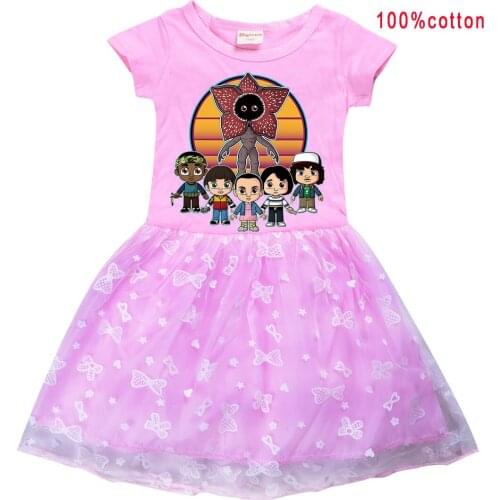 Anime Cosplay Stranger Things Popular Costumes Childrens Clothing Casual Cartoon Princess Nets Skirt Halloween Costume Gift