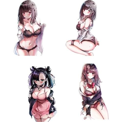 Three Ratels C478 Anime girl car windshield sticker road bike decal