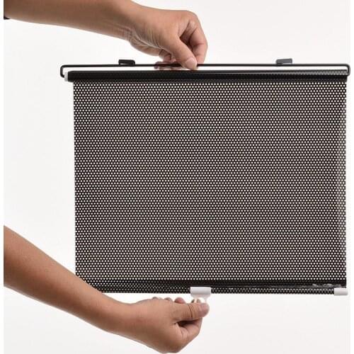 125x40cm Black Car Auto Sun Shade Visor Rear Window Windshield Roller Blind With Suction Cup