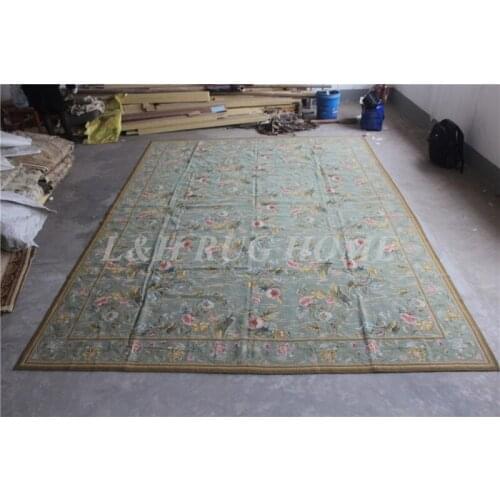 Free shipping 10'x14' needlepoint rugs 100% New Zealand wool rugs rice stitched handmade hand knotted carpets