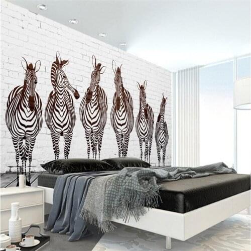 Beibehang Large Custom Mural Wallpaper Any size Modern Art Black And White Abstract Zebra Background Wallpaper papel de parede