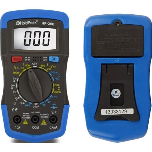 HoldPeak HP-36C Multimeter AD/DC Manual Range Meter Portable Mini Multimetro Digital Multimeters Tester Voltmeter Multimeter