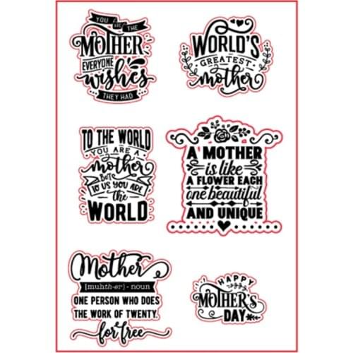 Mothers Day Silicone Clear Seal Stamp DIY Scrapbooking Embossing Photo Album Decorative Paper Card