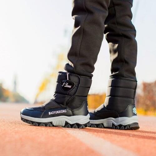 Childrens Snow Boots 2020 Winter New Waterproof Non-slip Crampons Ankle Boots for Girls Boys Kids Plush Warm Cotton Shoes Botas