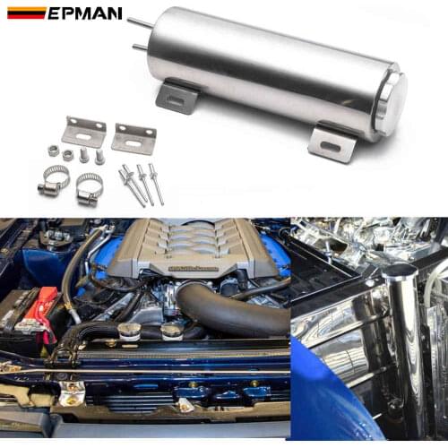 EPMAN SS304 Overflow Tank Stainless Steel Bottle Catch Can Recovery/ Recirculating Tanks Car Modification Radiator Cooling
