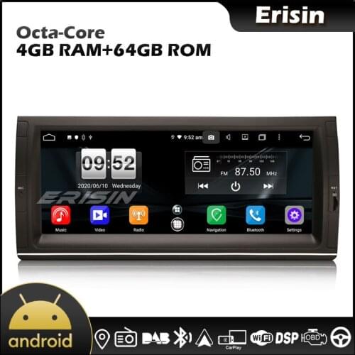 Erisin 8725 Octa Core 10.25" Android 10.0 GPS SWC Can Bus CarPlay & Auto 4G DAB DSP Autoradio for BMW E53 E39 X5 M5