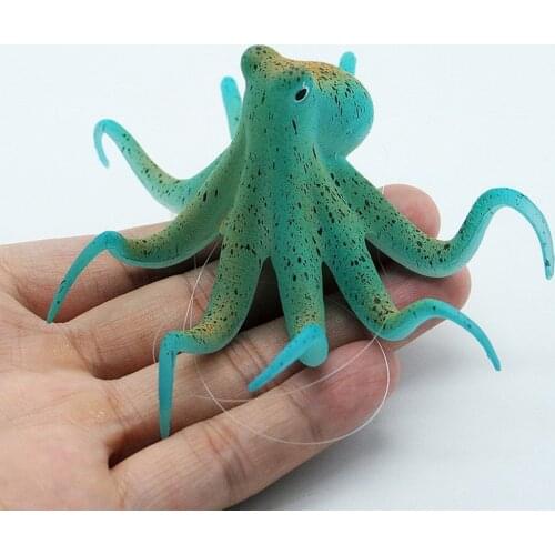 Fluorescent Artificial Octopus Aquarium Ornament with Suction Cup Fish Tank Decoration