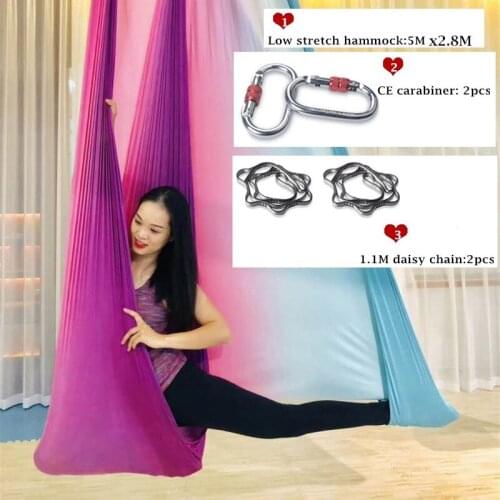 Anti-gravity aerial yoga hammock swing Full Set Aerial Traction Device Fitness for yoga for yoga studio Yoga Flying Swing 5x2.8m