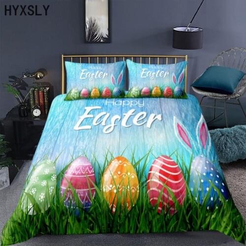 3D Easter Egg Bedding Set Duvet Cover Cartoon Comforter 2/3pcs Bed Linen King Size 220x240 Single Full Double Bedcloth No Sheet