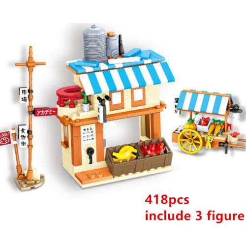 NEW 2021 Nine Tails Foxs House Shop Uzumakis Kakashi Uchiha Mitsukis Gaaras Building Blocks Classic Model Sets Bricks Kids Kits