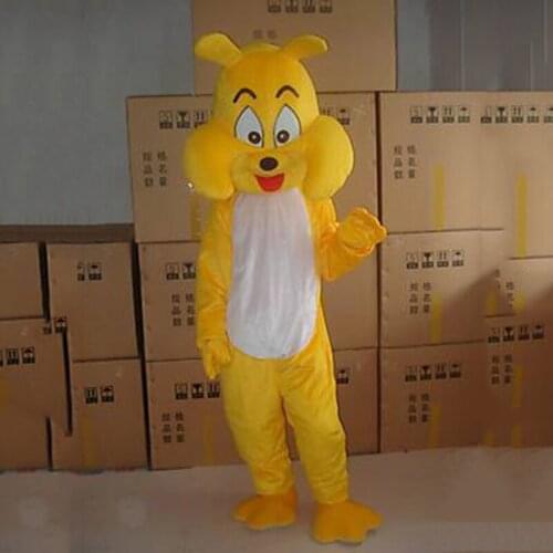 Big Face Yellow Dog Smiley Face Mascot Fursuit Adult Halloween Cosplay Costume Birthday Party Cartoon Costume