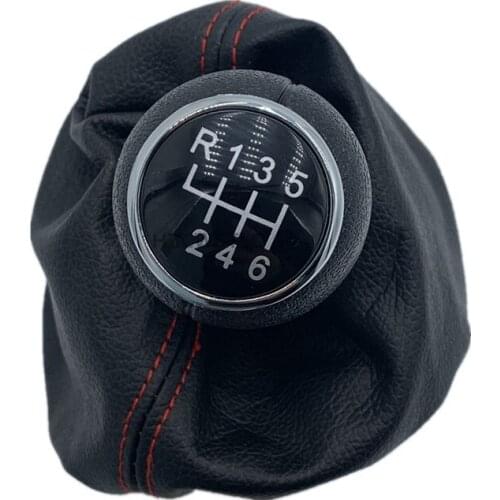 6 Speed Leather Car Shift Gear Knob Lever Gaitor Boot Cover For VW POLO CLASSIC 6N 6N2 1996 -2000 Auto Accessories