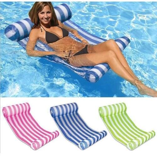Summer Water Hammock Foldable Inflatable Row Air Mattress Swimming Pool Beach Floating Sleeping Cushion Bed Chair Water Sports