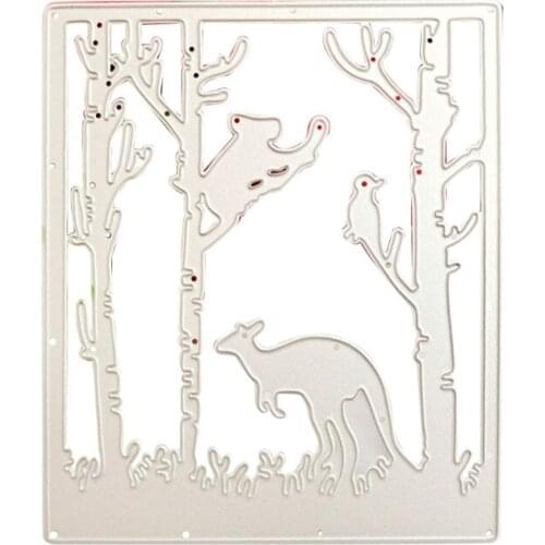 Kangaroo Metal Cutting Die Forest Scene Embossing Script Die Stencils Exquisite Handmade DIY Cards Making Die Stencils