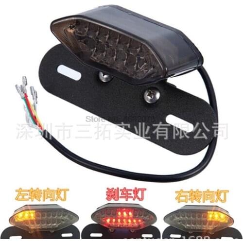 By DHL/Fedex 100pcs moto Motorcycle LED Tail Turn Signal Light Integrated Tail Brake Stop Running License Lamp Bulb Tail Turn