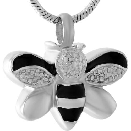 Honey Bee Memorial Necklace Cremation Pendant Urn for Ashes Keepsake Jewelry in Different Color