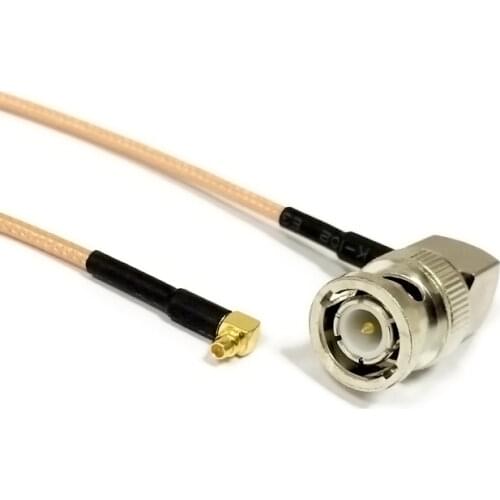 2pcs BNC male right angle to MMCX male right angle 90 degree connector pigtail cable RG316 wholesale 15CM adapter