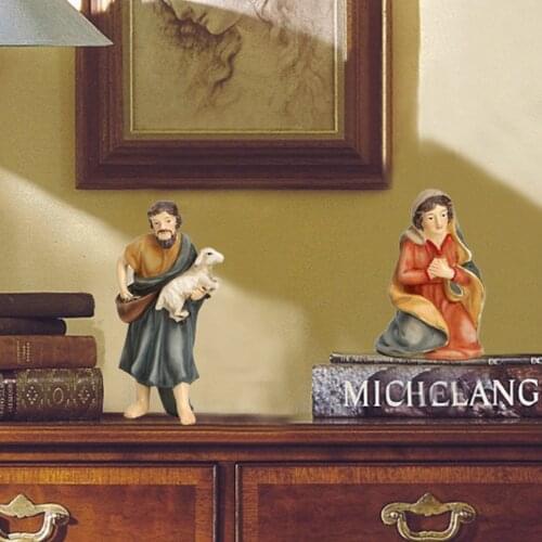 Christmas Home Decoration Gift Elegant Profile Nativity Set Includes Holy Family Resin Figures Gift