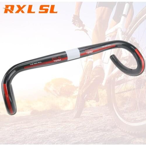 RXL SL Cycling Handlebar Road Bike Carbon 31.2-32.5mm Carbon Handlebar Black UD Glossy Drop Bar 400/420/440mm Bicycle Handlebars