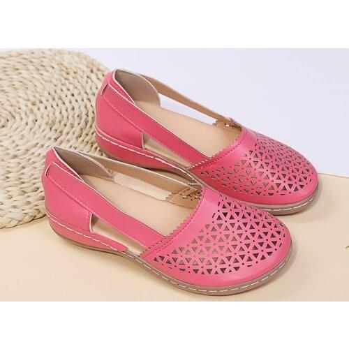 Womens Sandals 2021 Summer Handmade Ladies Shoes Leather Breathable Sandals Women Flats Retro Style Cusomized Support Slipper