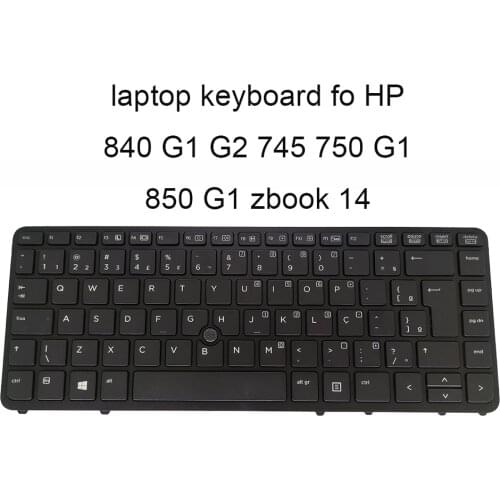 Replacement keyboards 840 G1 G2 backlit keyboard for HP Elitebook 745 750 850 G1 BR Brazilian black and frame pointer 731179 201