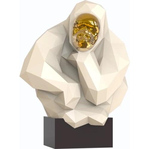 RESIN GEOMETRY ABSTRACT GORILLA FIGURINES HOME DECOR CRAFTS ROOM DECORATION OBJECTS VINTAGE ORNAMENT RESIN ANIMAL FIGURINES GIFT