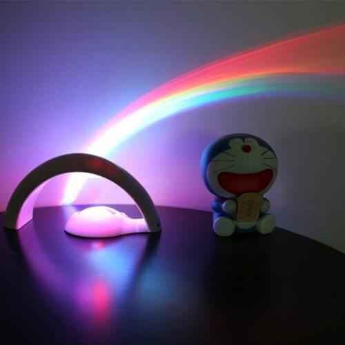Modern Creative Rainbow Night Lights For Baby Kids Children Bedroom Home Decor Projection Lamp Color LED Romantic Table Lamp